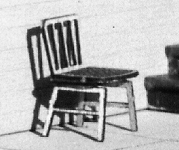 Wood Chairs KIT -- Straight pkg(4), HO, B.T.S. 23016