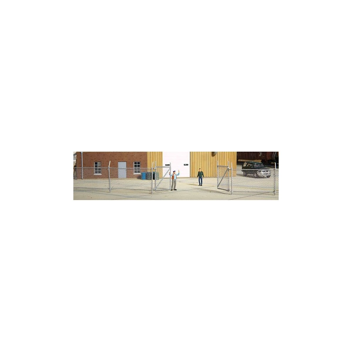 Chain-Link Fence - Kit - Up to 2 Gates -- Scale Length: Approximately 80′ 203cm, HO, Walthers Cornerstone 3125