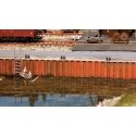 Harbor Wall - 20-1/4 x 5/8 x 1-5/8 51.4 x 1.6 x 4.2cm -- Kit - pkg(2) Combined Length up to, HO, Walthers SceneMaster 4150
