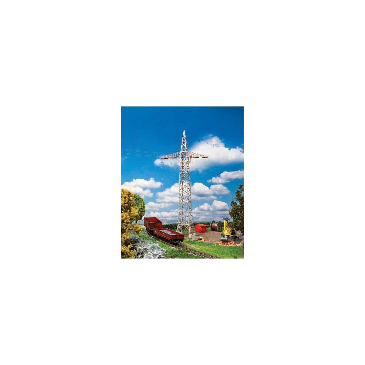 Railway Electricity Pylons - High-Tension Towers -- Kit - Each: 4-3/4 x 1-7/8 x 10-1/2′ 12 x 4.8 x , HO, Faller Gmbh 120377