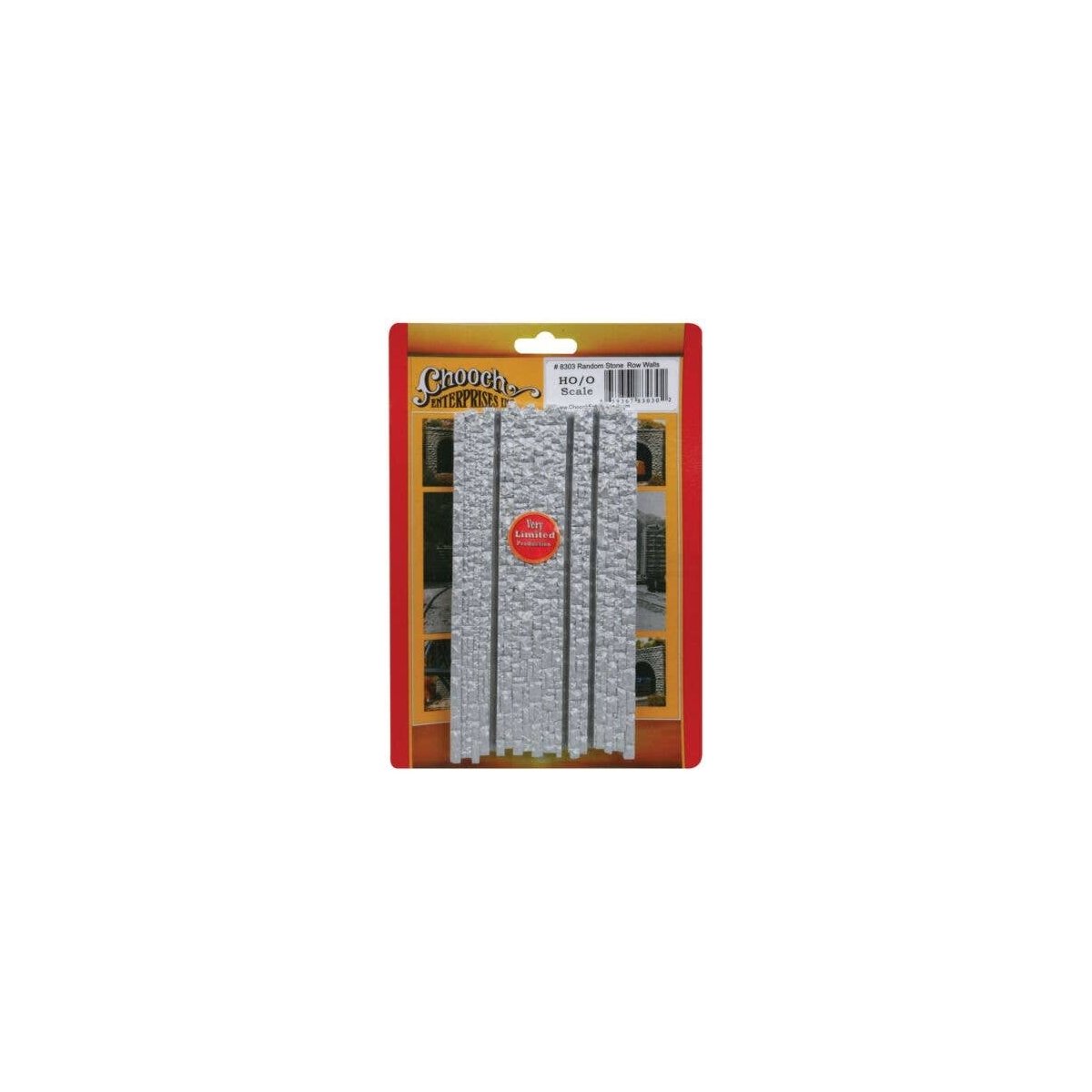 Medium Random Stone Row Wall -- For HO and O Scales, HO, Chooch Enterprises 8303