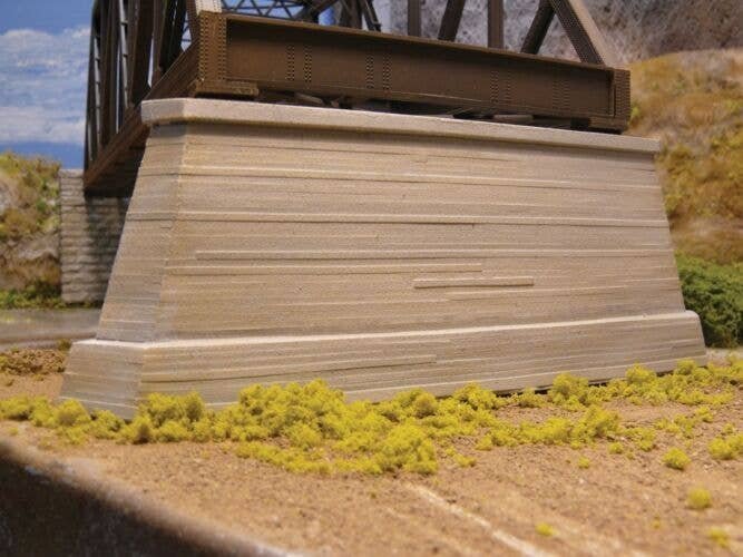 Double-Track Concrete Pointed Bridge Pier -- Fits Central Valley Double-Track Truss Bridge, HO, Chooch Enterprises 8433