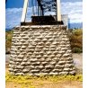 Single-Track Cut Stone Bridge Pier w/Pointed End -- 4-5/8 x 1 x 3-3/4′ 11.7 x 2.5 x 9.5cm, HO, Chooch Enterprises 8430