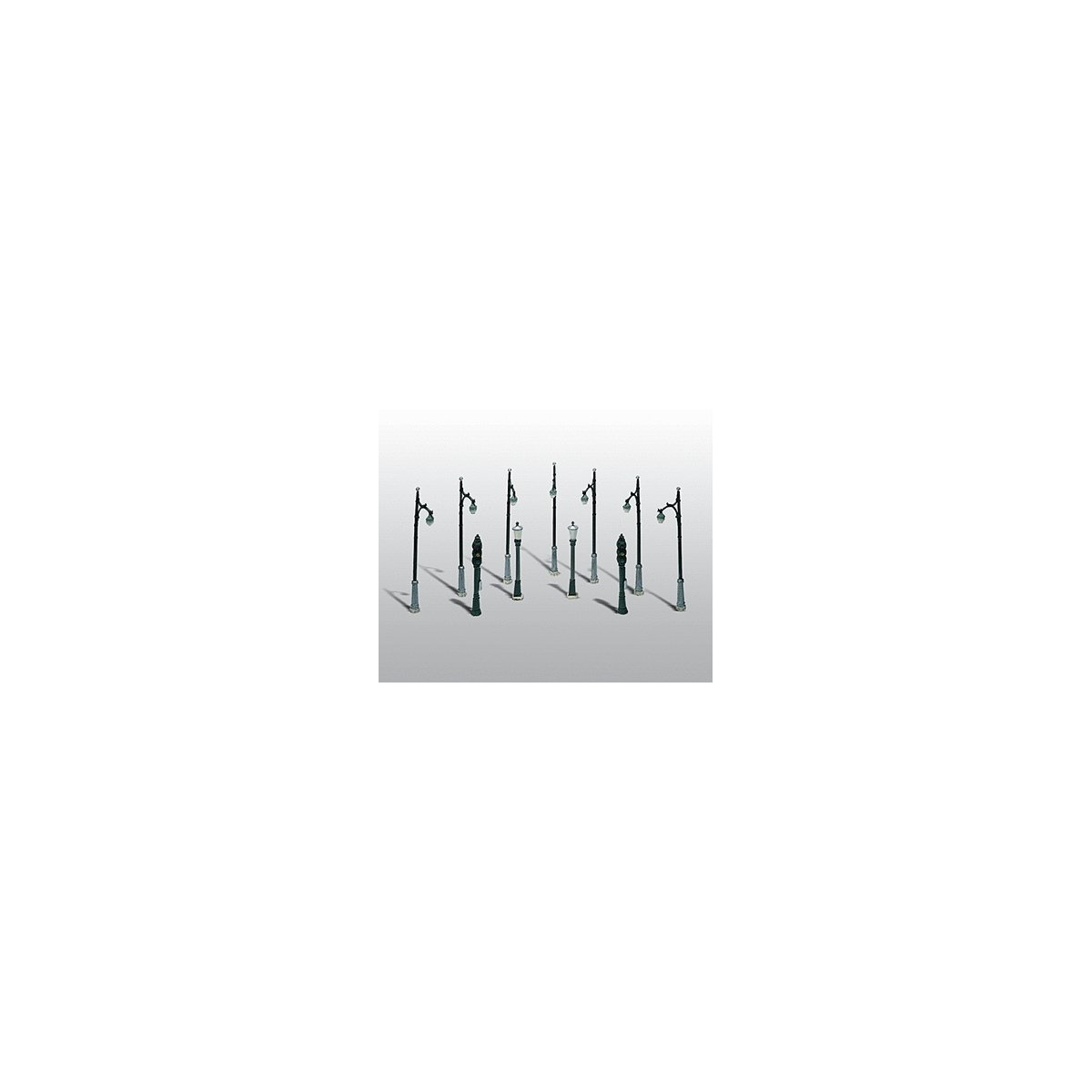 Street & Traffic Light Set - Nonworking -- Unpainted - Kit pkg(11), HO, Woodland Scenics 248