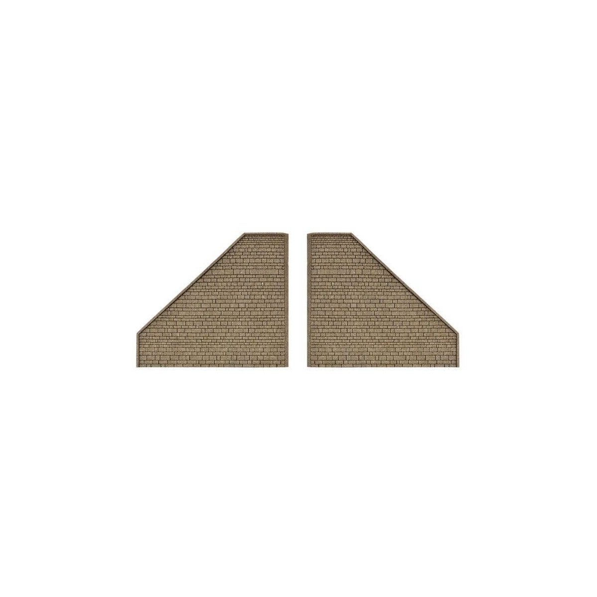 Wing Walls -- Matches Single-Track Tunnel Portal 770-48600, 2 Pieces, N, Vollmer Gmbh 48601