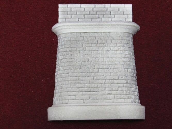 Bridge Abutment w/Separate Retaining Wall -- Quarry Dressed Granite w/Round Corners 5 , HO, Pre-Size Model Specialities 152