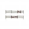 Log Fence - Kit with Gates, Hinges & Planter Pins -- Total Scale Length: 192′ 58.5m, O, Woodland Scenics 3001