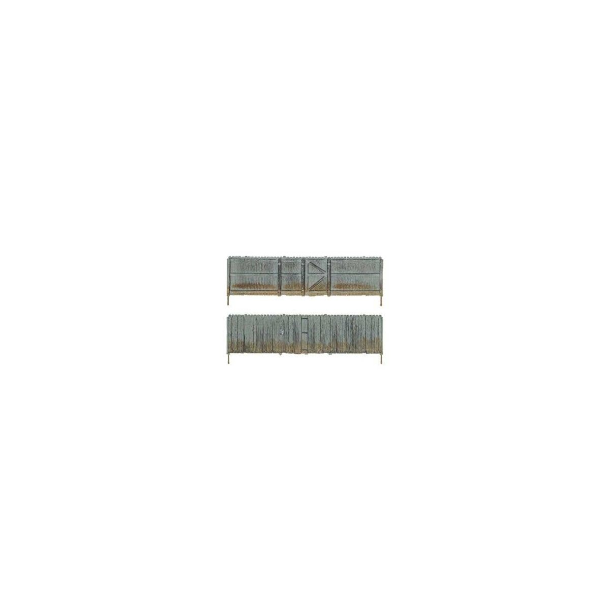 Privacy Fence - Kit with Gates, Hinges & Planter Pins -- Total Scale Length: 192′ 58.5m, O, Woodland Scenics 3005