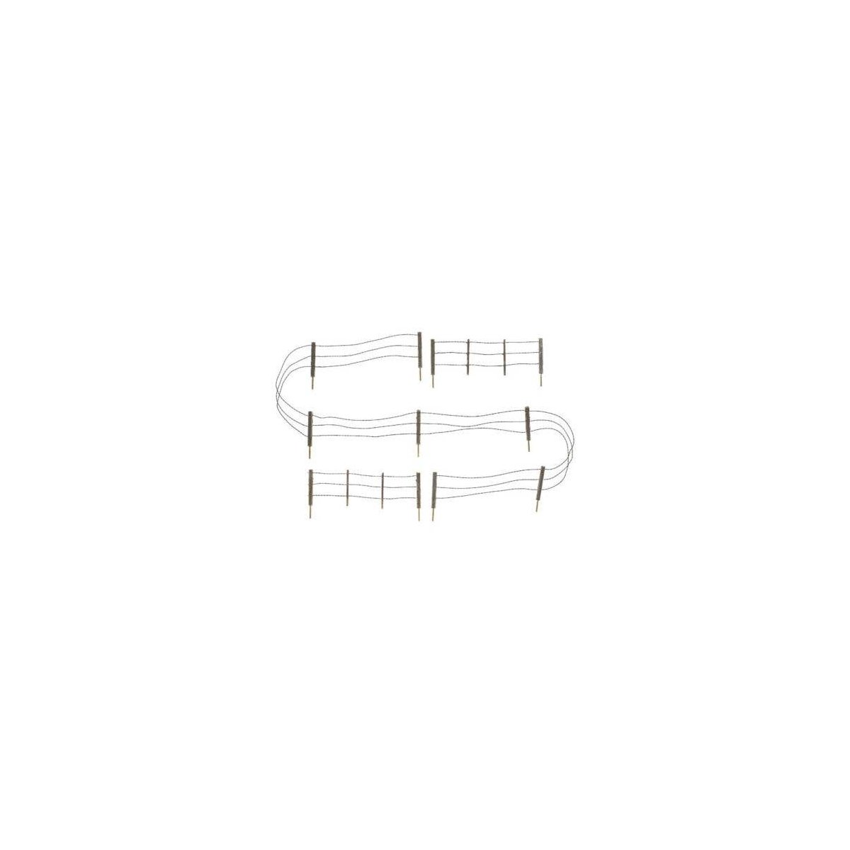 Barbed Wire Fence - Kit with Gates, Hinges & Planter Pins -- Total Scale Length: 192′ 58.5m, O, Woodland Scenics 3000