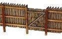 Sawtooth Board Fence -- Laser-Cut Wood Fence - 90 Scale Feet Total, O, B.T.S. 13029