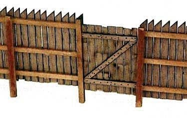 Sawtooth Board Fence -- Laser-Cut Wood Fence - 90 Scale Feet Total, O, B.T.S. 13029