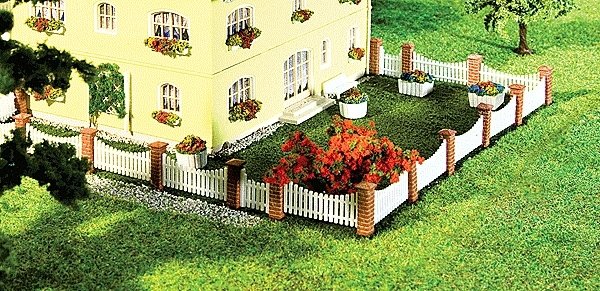 Front Garden Fencing -- Masonry Posts & White Fencing, N, Faller Gmbh 272409