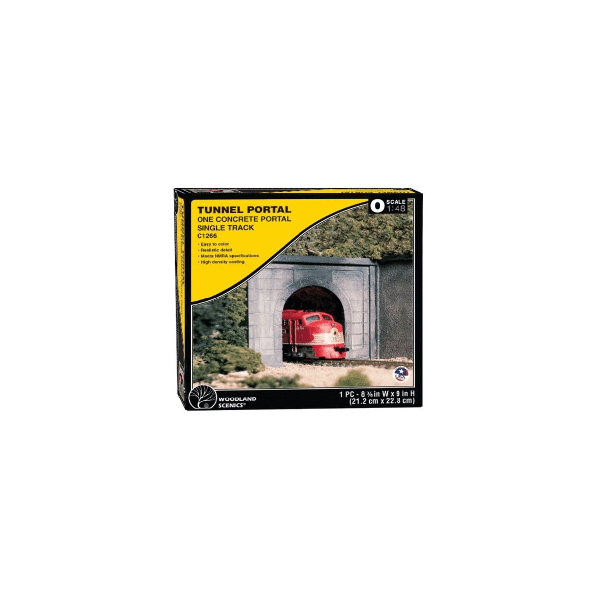 Concrete Tunnel Portal -- 8-3/8 x 9′ 21.2 x 22.8cm, O, Woodland Scenics 1266