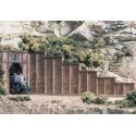 Retaining Walls pkg(6 Unpainted Hydrocal(R) Castings) -- Timber, N, Woodland Scenics 1160