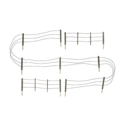 Barbed Wire Fence - Kit with Gates, Hinges & Planter Pins -- Total Scale Length: 192′ 58.5m, N, Woodland Scenics 2990