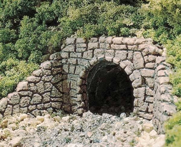Culverts pkg(2) (Unpainted Hydrocal(R) Castings) -- Random Stone, N, Woodland Scenics 1164