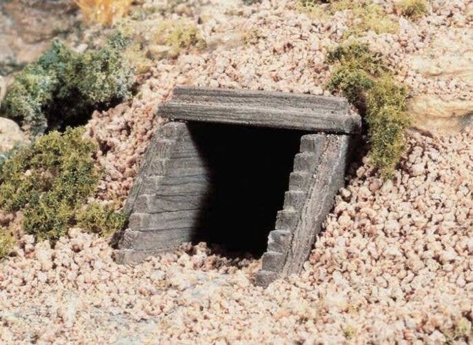 Culverts pkg(2) (Unpainted Hydrocal(R) Castings) -- Timber, N, Woodland Scenics 1165