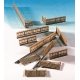 Wood Fence -- Brown 33-5/8 84cm, HO, Kibri 38625