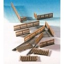 Wood Fence -- Brown 33-5/8 84cm, HO, Kibri 38625
