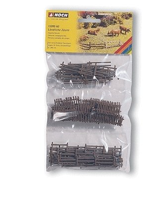 Rural Fences -- 53 Sections, Total Length: Aprrox. 290cm 114-3/16′, HO, Noch Gmbh & Co 13095