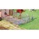 Fence -- Wire Mesh Fence w/Wood Poles 13-1/4′ 34cm - Kit, HO, Faller Gmbh 180414