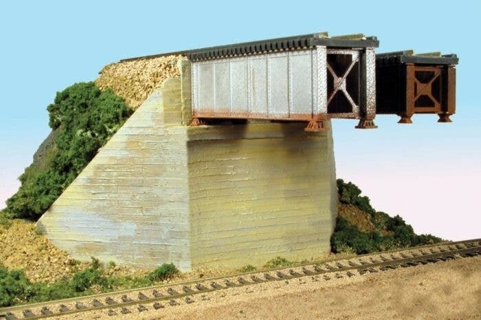 Bridge Abutment -- Wide pkg(2), HO, Monroe Models 138