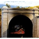 Double Track Concrete Tunnel Portal 2-Pack -- 3-3/4 x 3-29/32′ 9.3 x 9.7cm, N, Chooch Enterprises 9730