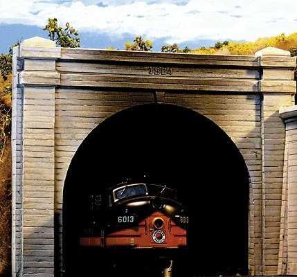 Double Track Concrete Tunnel Portal 2-Pack -- 3-3/4 x 3-29/32′ 9.3 x 9.7cm, N, Chooch Enterprises 9730