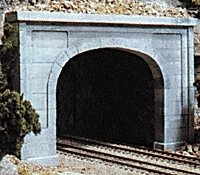 Double-Track Tunnel Portals pkg(2) Unpainted Hyrdrocal(R) Castings -- Concrete, N, Woodland Scenics 1156