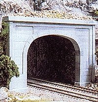 Double-Track Tunnel Portal (Hydrocal Plaster Casting) -- Concrete, HO, Woodland Scenics 1256