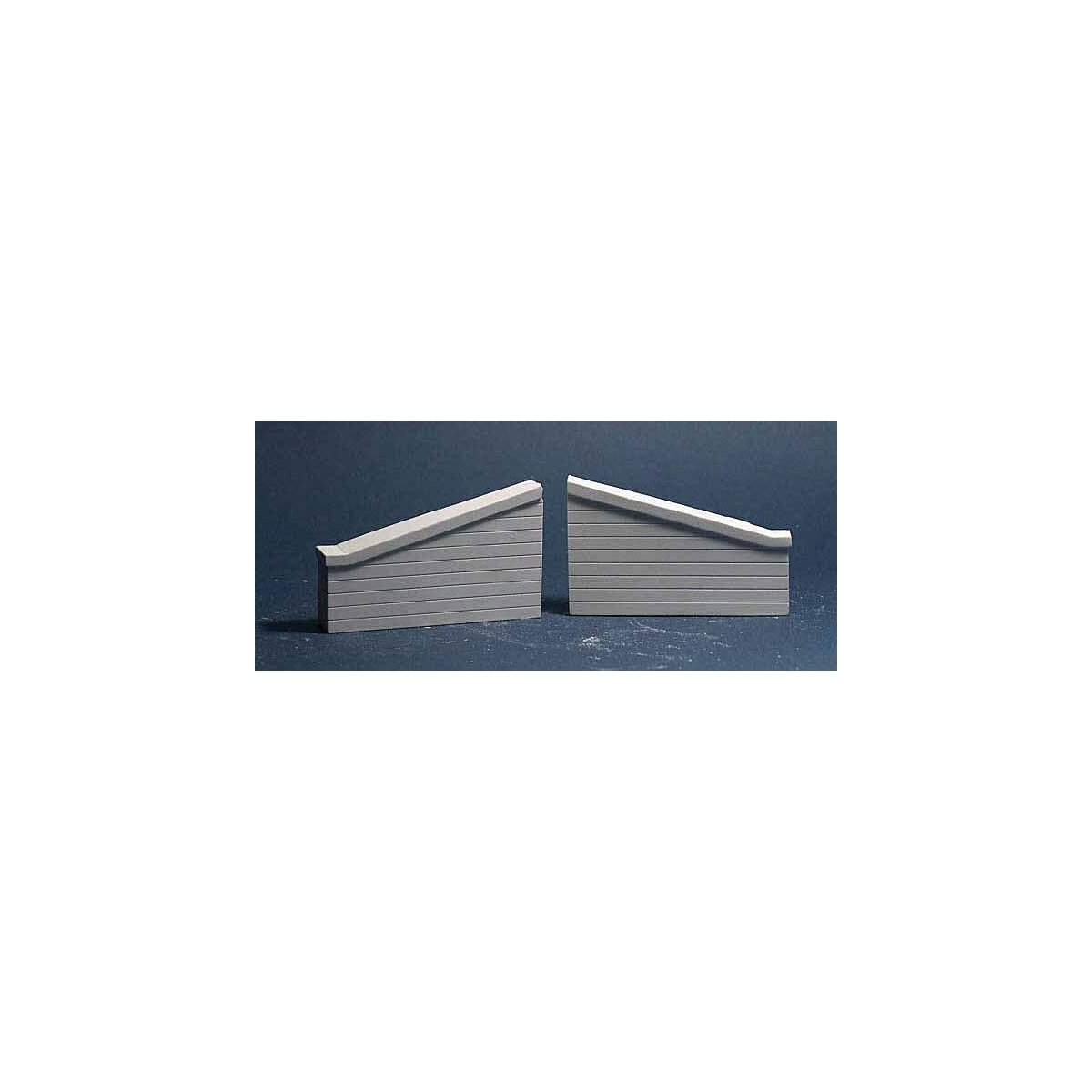 Bridge Abutment Wing Walls -- Grooved Concrete Face, N, Monroe Models 216