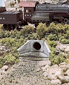 Culverts pkg(2) (Unpainted Hydrocal(R) Castings) -- Concrete, N, Woodland Scenics 1162