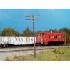 2-Arm Railroad Telephone Poles -- Kit - 18 Poles & 36 Crossarms (brown), HO, Rix Products 32