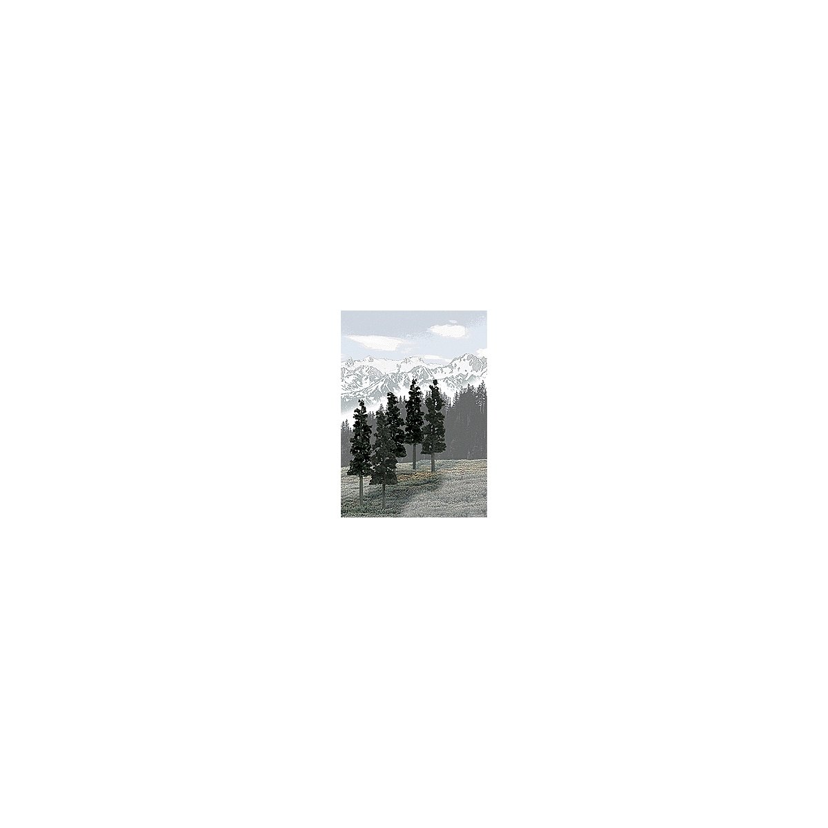 Coniferous Tree Pack - Ready Made Trees(TM) -- 6 to 8′ 15.2 to 20.3cm pkg(12), All Scales, Woodland Scenics 1582