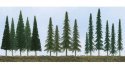 Evergreen Tree Bulk Pack -- 2-1/2 to 6′ 6.4 to 15.2cm pkg(90), All Scales, JTT Miniature Tree 92118