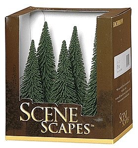 Pine Trees - SceneScapes(TM) -- 5 to 6′ 12.7 to 15.2cm pkg(6), HO, Bachmann Industries 32001