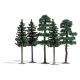 Spruce & Fir Tree Set -- 3 Spruce 5-1/8` 13cm Tall & 2 Firs 5-11/16` 14.5cm Tall, HO, Busch Gmbh & Co Kg 6149