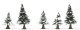Trees (pkg 20) -- Snow Covered Pines 1-3/32 to 2-11/64′ 3-6cm Tall, N, Busch Gmbh & Co Kg 6566
