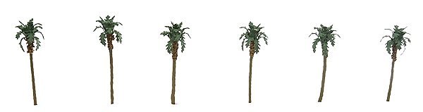 Palm Trees - Professional Series -- 1-1/2′ 3.8cm pkg(6), Z, JTT Miniature Tree 94235