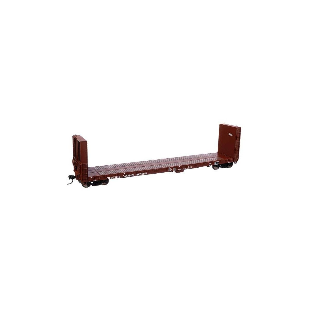 50′ CC&F Bulkhead Flatcar - Ready to Run -- Canadian Natonal 603138 (brown), HO, WalthersProto 104349