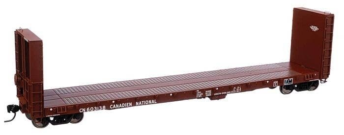 50′ CC&F Bulkhead Flatcar - Ready to Run -- Canadian Natonal 603138 (brown), HO, WalthersProto 104349