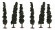Evergreen-Conifer Trees - Super Scenic Series -- 5-1/2 - 6′ 14 - 15.2cm pkg(6), All Scales, JTT Miniature Tree 92135
