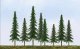 Spruce Trees -- 4 to 6′ 10.2 to 15.2cm pkg(24), HO, JTT Miniature Tree 92027