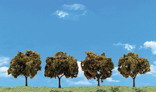 Orange Trees - Woodland Classics(TM) Ready Made Trees(TM) -- 2 to 3′ 5.1 to 7.6cm pkg(4, All Scales, Woodland Scenics 3592