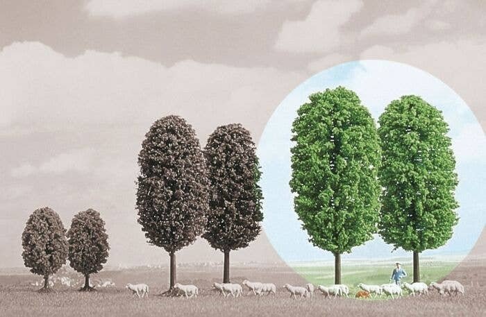 Deciduous Trees -- 5-11/16′ 14.5cm Tall pkg(2), All Scales, Busch Gmbh & Co Kg 6165