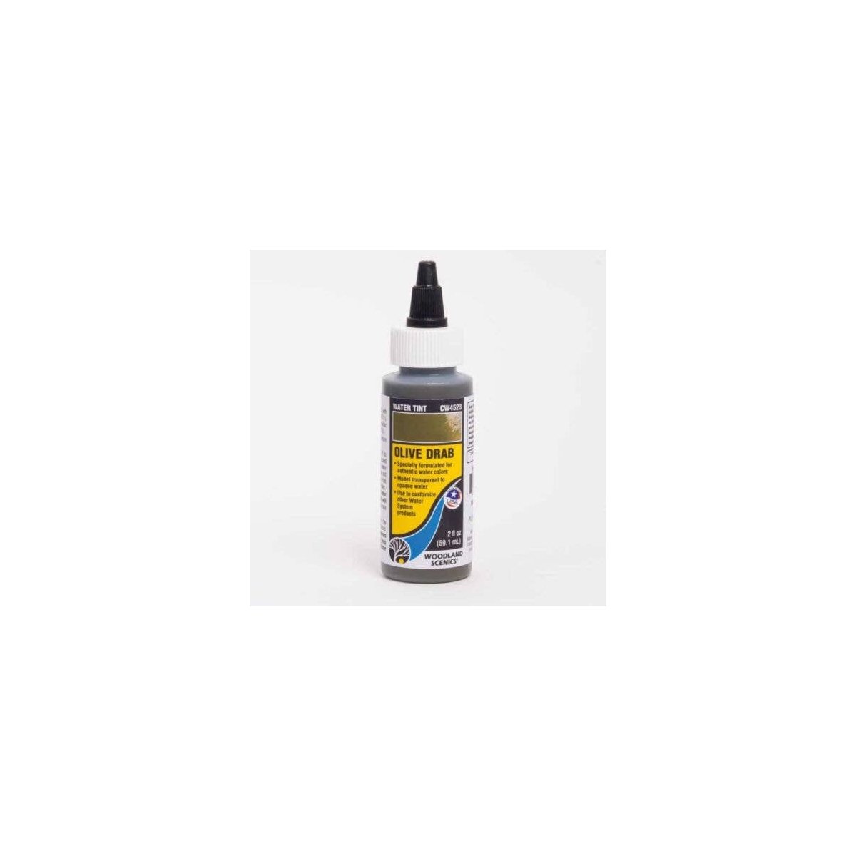 Water Tint - Water System - 2oz 59.1mL -- Olive Drab, All Scales, Woodland Scenics 4523