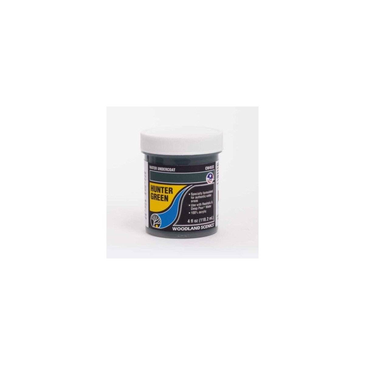 Water Undercoat - Water System - 4oz 118mL -- Hunter Green, All Scales, Woodland Scenics 4532