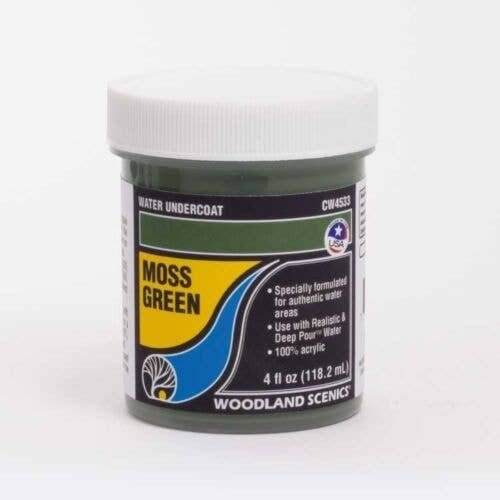 Water Undercoat - Water System - 4oz 118mL -- Moss Green, All Scales, Woodland Scenics 4533