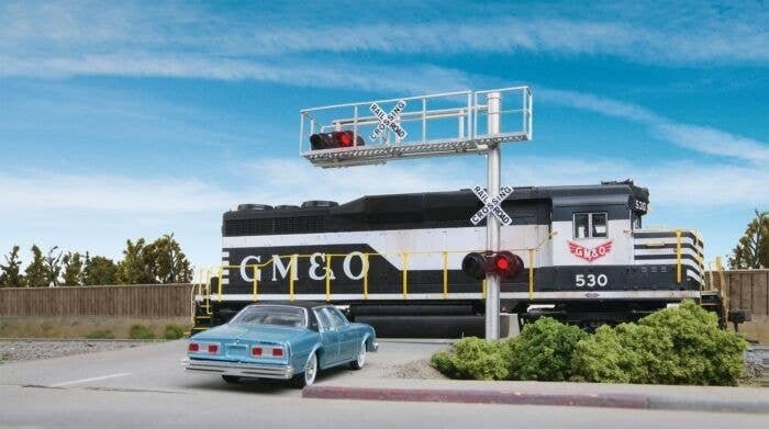 Modern Cantilever Grade Crossing Signal -- Single-Lane, HO, Walthers SceneMaster 4331