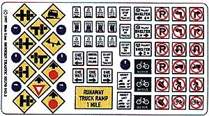 Highway Signs -- Modern Traffic (1971-Present, Full-Color), HO, Blair Line 147